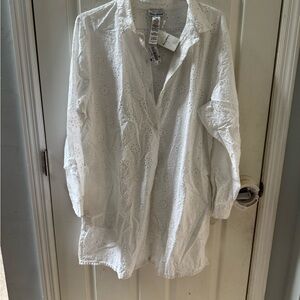 NWT - Tommy Bahama White Eyelet Swim Coverup XL